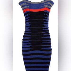 Ted Baker London Striped Mini sweater Dress in Blue, Black